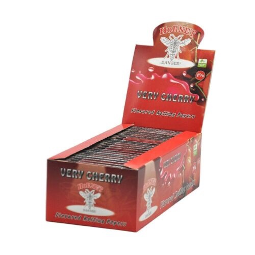 Hornet Cherry flavored rolling papers Natural Gum 1 14 size 50 booklets 50 leaves per booklet