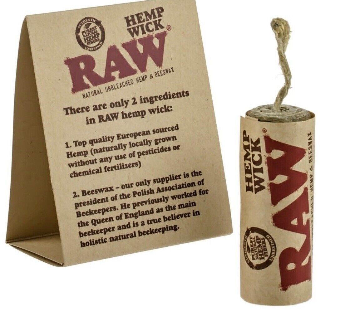 -RAW Wick 6m x 20 Natural Unbleached & Beeswax Roll 20ft Rolls